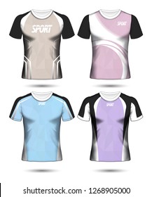 Set of Soccer sport t-shirt layout design poly template and polo shirt vector illustration 