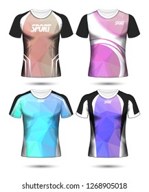 Set of Soccer sport t-shirt layout design poly template and polo shirt vector illustration 