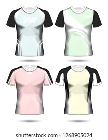 Set of Soccer sport t-shirt layout design poly template and polo shirt vector illustration 