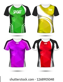 Set of Soccer sport t-shirt layout design poly template and polo shirt vector illustration 