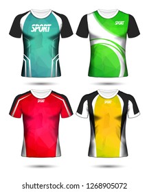 Set of Soccer sport t-shirt layout design poly template and polo shirt vector illustration 
