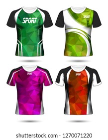 Set of Soccer sport t-shirt layout design poly template and polo shirt vector illustration 
