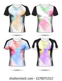 Set of Soccer sport t-shirt layout design poly template and polo shirt vector illustration 