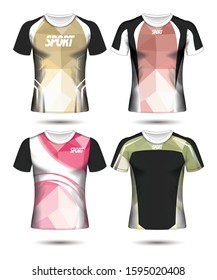 Set of Soccer sport t-shirt layout design poly template and polo shirt vector illustration 