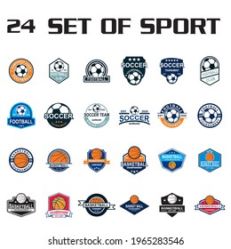 set of soccer vector , set of sport logo