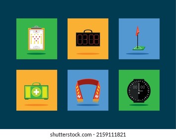 conjunto de estilos vectoriales de fútbol