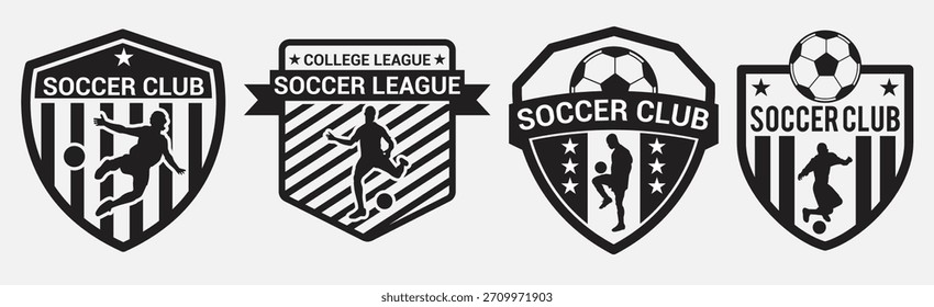 Conjunto de Soccerbadge Ilustración vectorial
