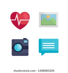 set of social app with digital media data