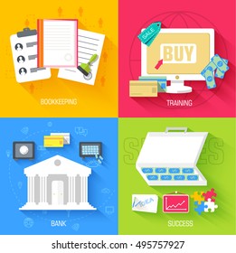 set of social business life illustrations design . Vector backgrounds in vintage style concepts