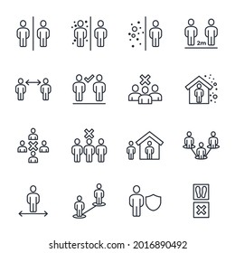 set of Social Distancing elements symbol template for graphic and web design collection logo vector illustration