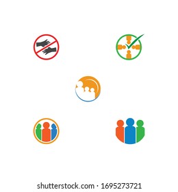 Set Social distancing Logo Template vector ilustration symbol nature