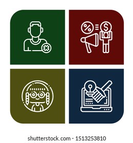 Set of social icons such as Remove friend, Share, Woman, Design , social
