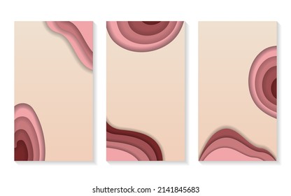 Conjunto de medios sociales de fondo abstracto con efecto de papel.