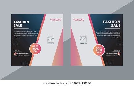 
Set of social media ad banner. Fashion Social media post design set vector illustration. Modern Fashion ad banner design layout