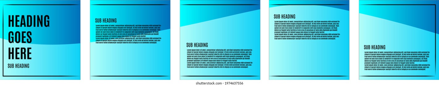 Set of social media background with dynamic blue color. Suitable for social media promotion and campaign.