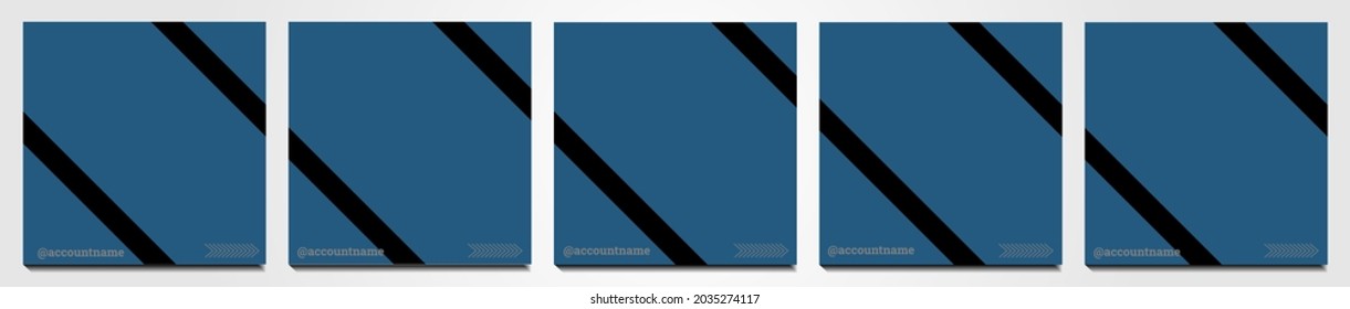 Conjunto de antecedentes en medios sociales adecuados para publicaciones, fuentes e historias en medios sociales. Formas abstractas para imágenes y múltiples combinaciones de colores degradados de color azul suave.