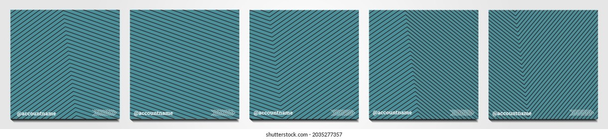 Set of social media background suitable for social media posts, feeds, and stories. Abstract shapes for pictures and multiple gradient soft-blue color combinations.