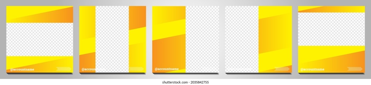 Set of social media backgrounds suitable for social media posts, feeds, and stories. Editable template post for social media ad. web banner ads for promotion design with yellow and black color.