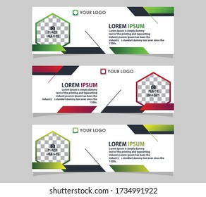 Set of Social Media banner Post design for business social media post templates. minimalist editable banner design template vector, Colorful geometric graphic design layout template for advertising