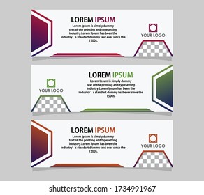 Set of Social Media banner Post design for business social media post templates. minimalist editable banner design template vector, Colorful geometric graphic design layout template for advertising