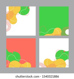 Set of social media banner template for sale and advertising. Coral live and additional color. Vector