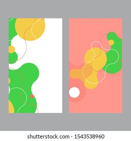 Set of social media banner template for stories, sale and advertising. Coral live and additional color. Vector