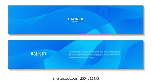set of social media banners with with abstract modern blue sea wave background. vector illustration