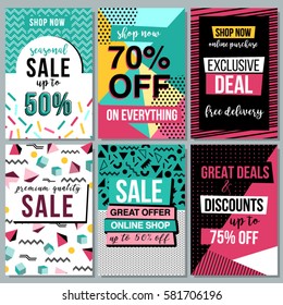 Set of social media banners for online shopping sale. Vector illustrations for banners, website and mobile apps, flyers, posters, newsletters designs, ads, and other promotional material.
