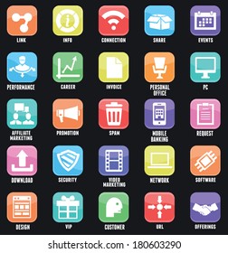 Set of social media buttons for design. Flat outline style design - part 3 - vector icons