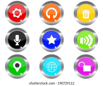 Set of social media buttons for design - vector icons 
