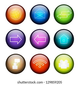 Set of social media buttons. Social icons. EPS10 vector