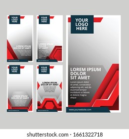 set of social media design template corporate business banner