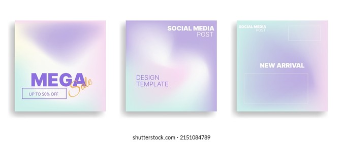 set of social media design template