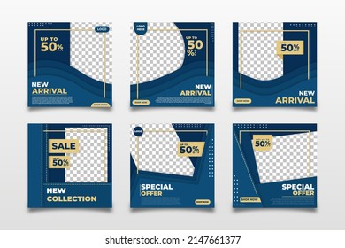 Set of social media design templates. editable for promotional purposes.