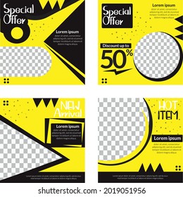 Set of Social media feed template . good to use for branding your retail products. social media post.
