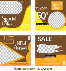Set of Social media feed template . good to use for branding your retail products. social media post.