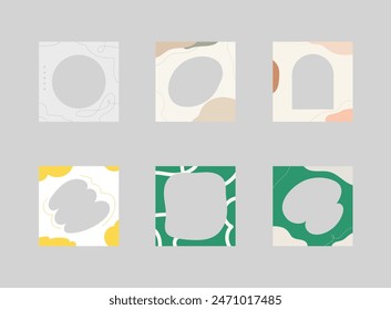 Set of social media frame. Social media post template. Vector illustration.
