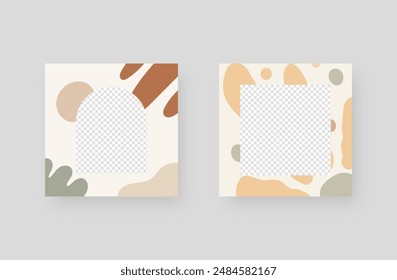 Conjunto de marco de medios sociales. Plantilla en medios sociales. Ilustración vectorial.