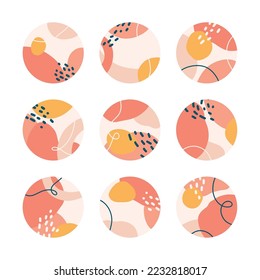 Set of social media highlight cover with abstract shape