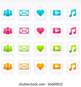 Set of social media icons.