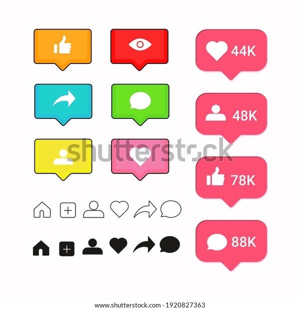 Set of social media\
icons.