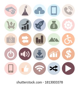 Set of social media icons flat design.