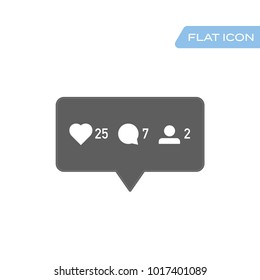 Set of social media icons inspired by Instagram: like, follower, comment, user. Vector illustration