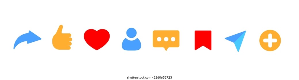 Set of social media icons symbols illustration