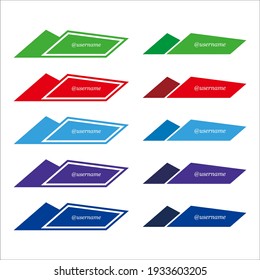 Set of social media lower third icons. Modern social media buttons.  empty web buttons set. Free Vector. 