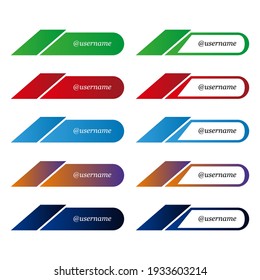 Set of social media lower third icons. Modern social media buttons.  empty web buttons set. Free Vector. 