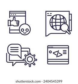 set of social media and network icons collection