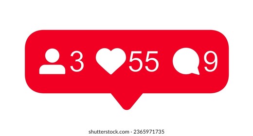 Set social media notification functional icons follower, like, love, comment, stories user button sign in speech bubble, post reactions collection – stock vector