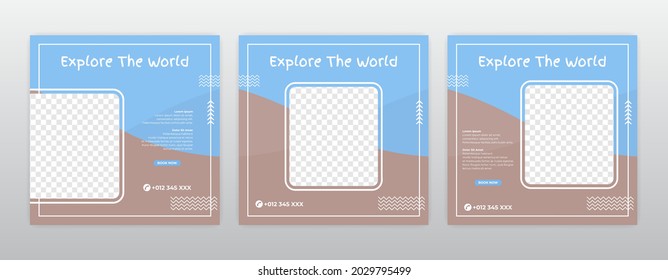 set of social media post concept