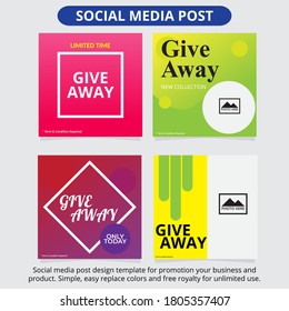 Set von Social Media Post Design Vorlage. Beste Werbeaktion verschenken Sie Ihr Geschäft